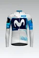 GOBIK Cyklistický dres s dlhým rukávom zimný - HYBER MOVISTAR TEAM 2025 - biela/modrá/svetlo modrá