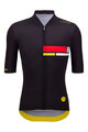 SANTINI Cyklistický dres s krátkym rukávom - TDF MAILLOT JAUNE ALPE D'HUEZ - čierna/viacfarebná