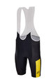 SANTINI Cyklistické nohavice krátke s trakmi - TDF LEADER - čierna/žltá/biela