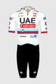 PISSEI Cyklistická kombinéza - UAE TEAM EMIRATES 2024 SLOVENIA CHAMPION - biela/čierna