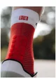 COMPRESSPORT Cyklistické ponožky klasické - PRO RACING  V4.0 RUN HIGH - červená/biela