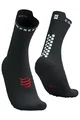 COMPRESSPORT Cyklistické ponožky klasické - PRO RACING  V4.0 RUN HIGH - čierna/biela