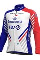 ALÉ Cyklistický dres s dlhým rukávom zimný - GROUPAMA FDJ 20 WNT - červená/biela/modrá