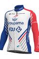 ALÉ Cyklistický dres s dlhým rukávom zimný - GROUPAMA FDJ 19 WNT - červená/modrá/biela