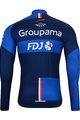 BONAVELO Cyklistický zimný dres a nohavice - FDJ 2023 WINTER - čierna/modrá