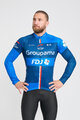 BONAVELO Cyklistický dres s dlhým rukávom zimný - FDJ 2024 WINTER - modrá/čierna