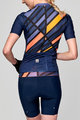 SANTINI Cyklistický dres s krátkym rukávom - SLEEK RAGGIO LADY - modrá/oranžová
