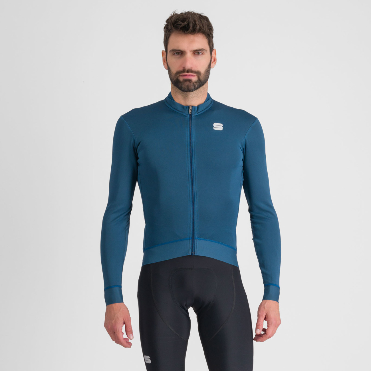 
                SPORTFUL Cyklistický dres s dlhým rukávom zimný - MONOCROM THERMAL - modrá M
            