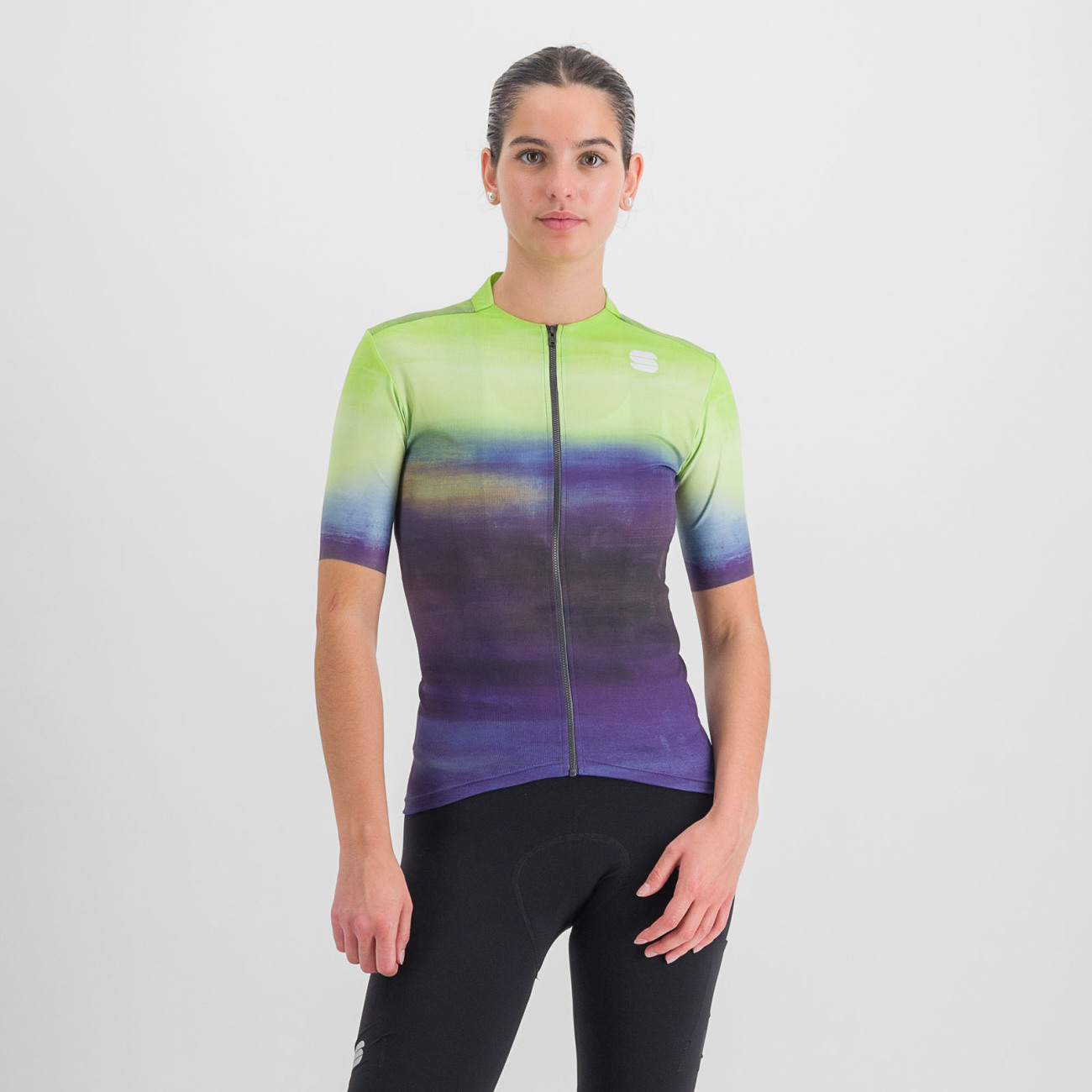 
                SPORTFUL Cyklistický dres s krátkym rukávom - FLOW SUPERGIARA - svetlo zelená/fialová M
            