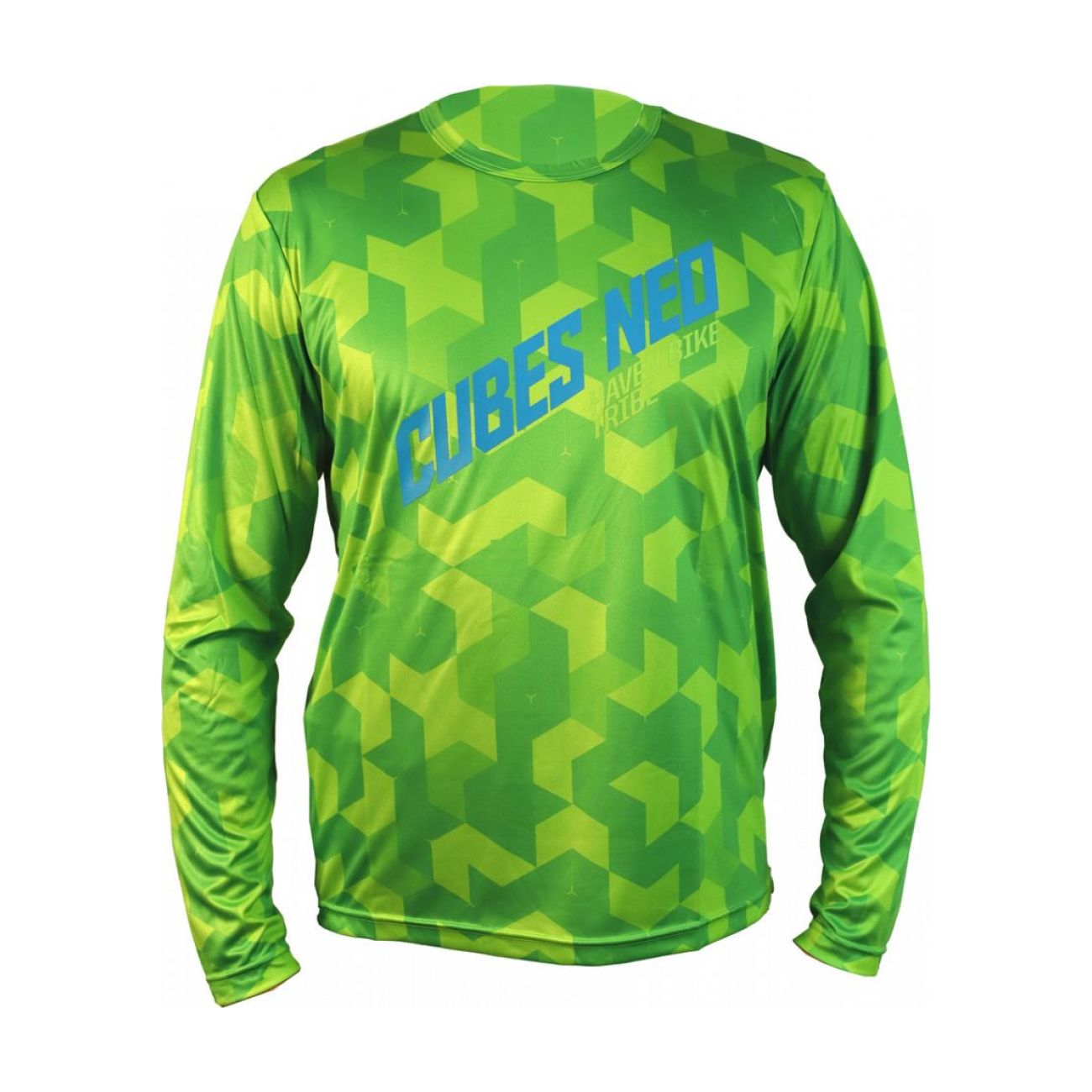 
                HAVEN Cyklistický dres s dlhým rukávom letný - CUBES NEO LONG - zelená 3XL
            