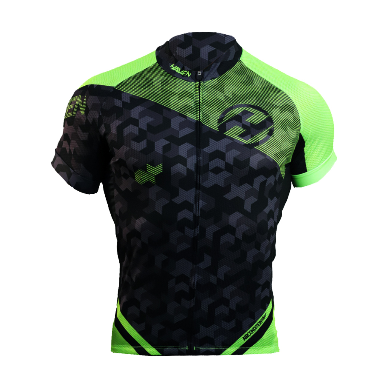 
                HAVEN Cyklistický dres s krátkym rukávom - SINGLETRAIL - čierna/zelená L
            