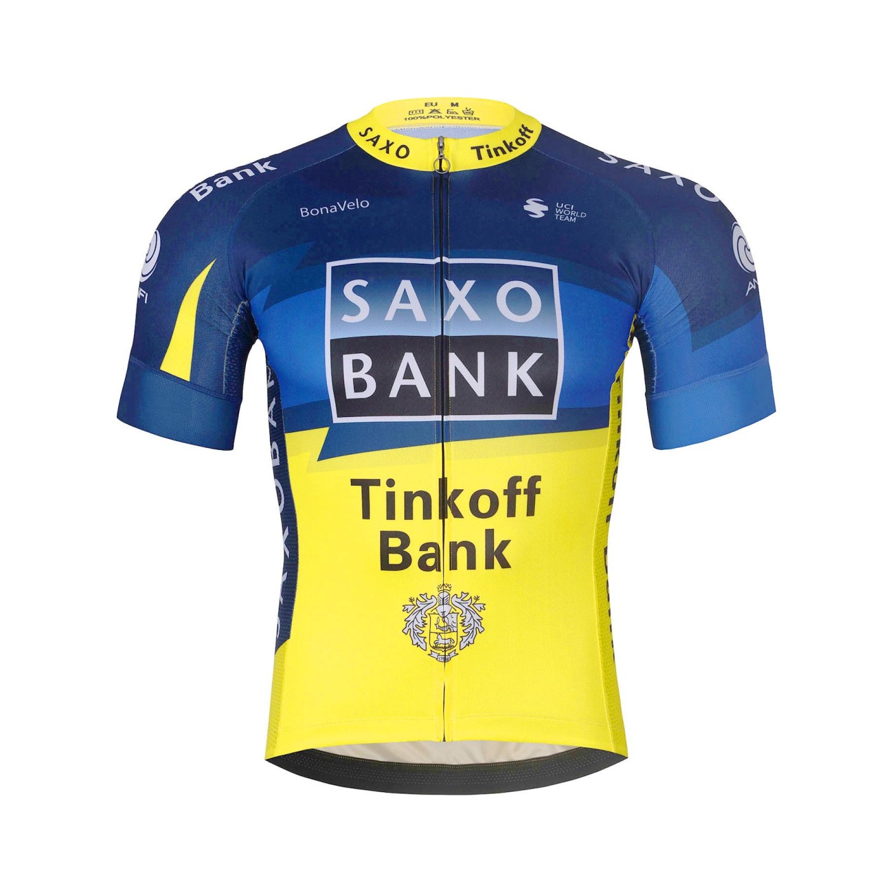 
                BONAVELO Cyklistický dres s krátkym rukávom - SAXO BANK TINKOFF - modrá/žltá 4XL
            