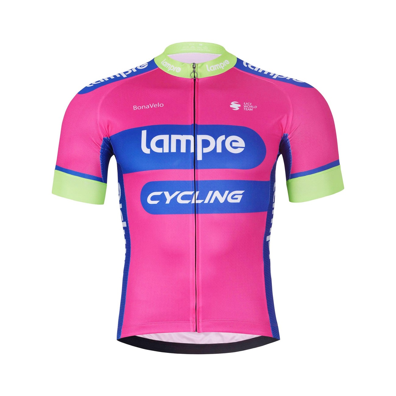 
                BONAVELO Cyklistický dres s krátkym rukávom - LAMPRE - ružová/modrá XL
            