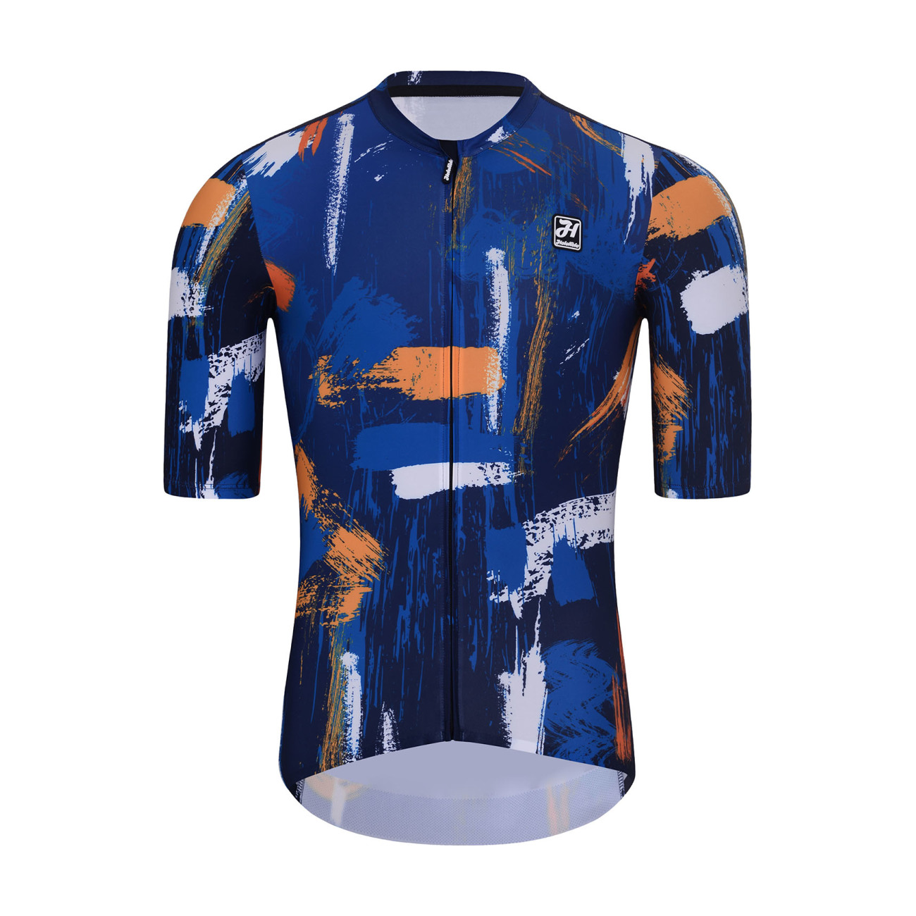 
                HOLOKOLO Cyklistický dres s krátkym rukávom - STROKES - oranžová/modrá M
            