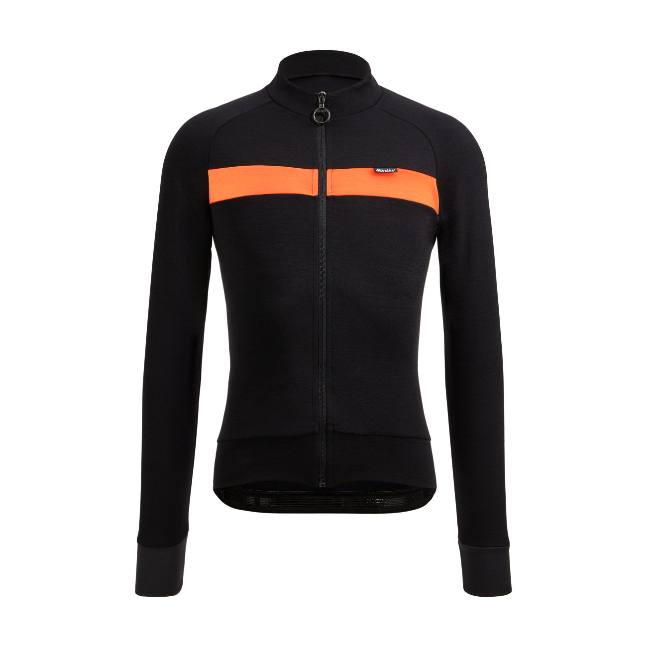 
                SANTINI Cyklistický dres s dlhým rukávom zimný - ADAPT WOOL  - oranžová/čierna XL
            