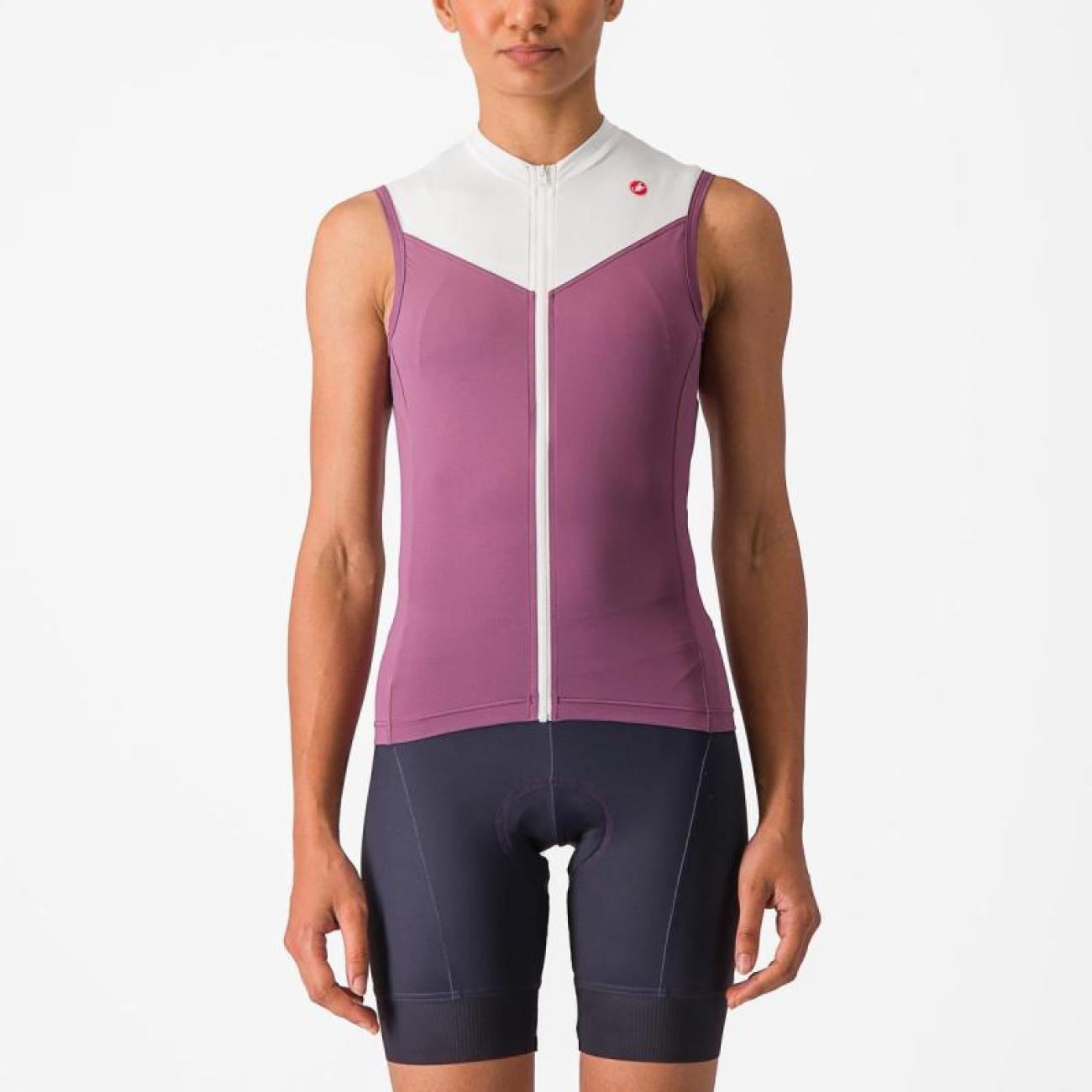 
                CASTELLI Cyklistický dres bez rukávov - SOLARIS - fialová XL
            