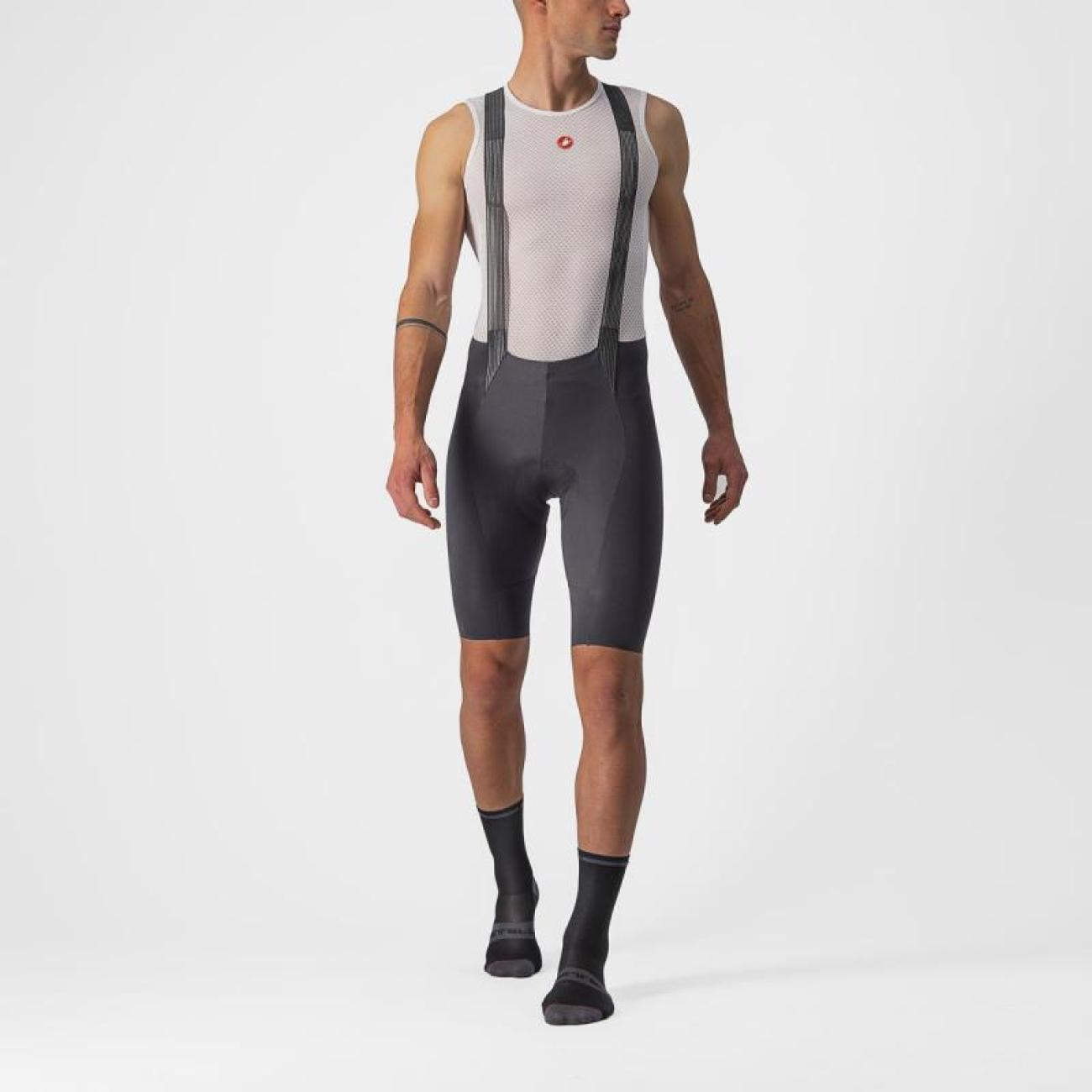 
                CASTELLI Cyklistické nohavice krátke s trakmi - FREE AERO RC - šedá XL
            
