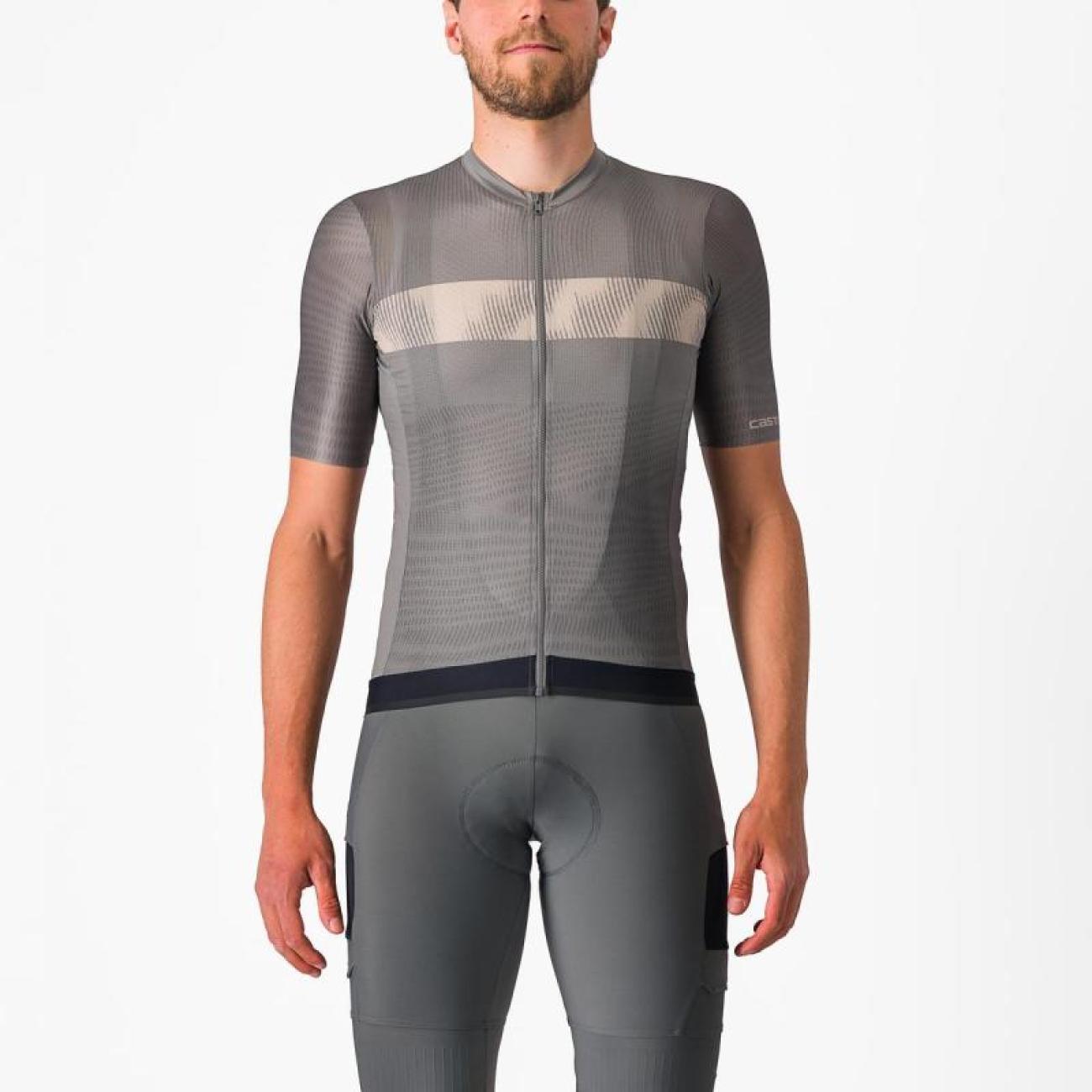 
                CASTELLI Cyklistický dres s krátkym rukávom - UNLIMITED ENDURANCE - šedá XL
            