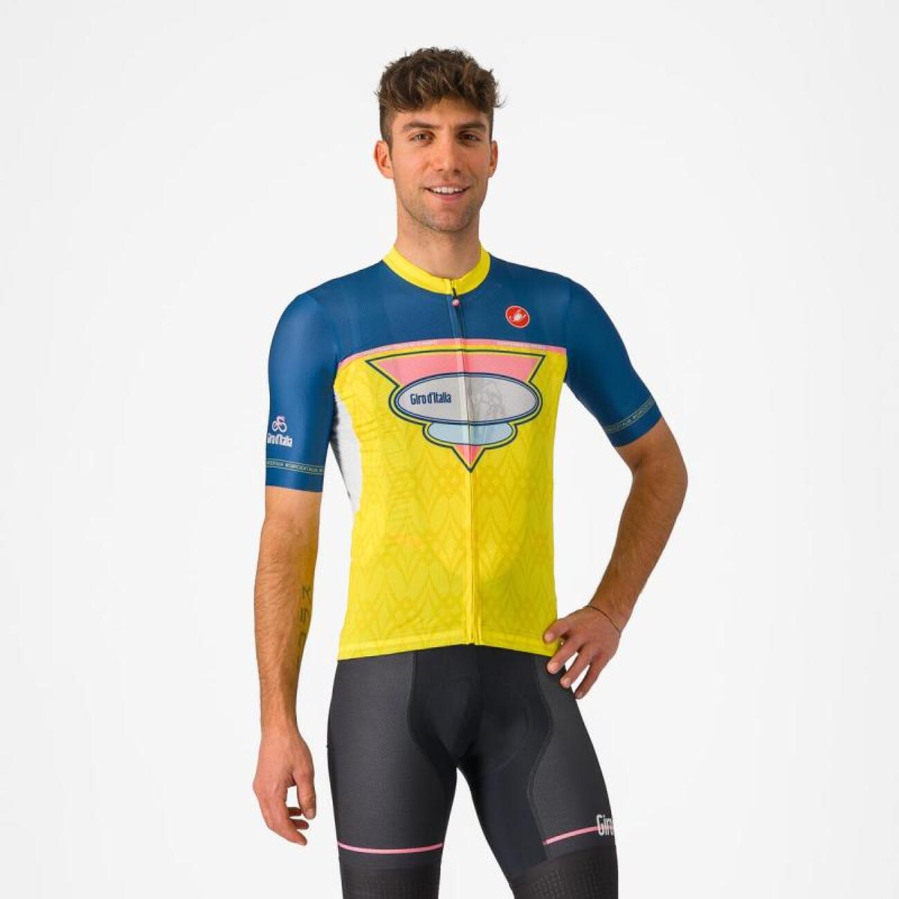 CASTELLI Cyklistický dres s krátkym rukávom - #GIRO107 OROPA - žltá/modrá L