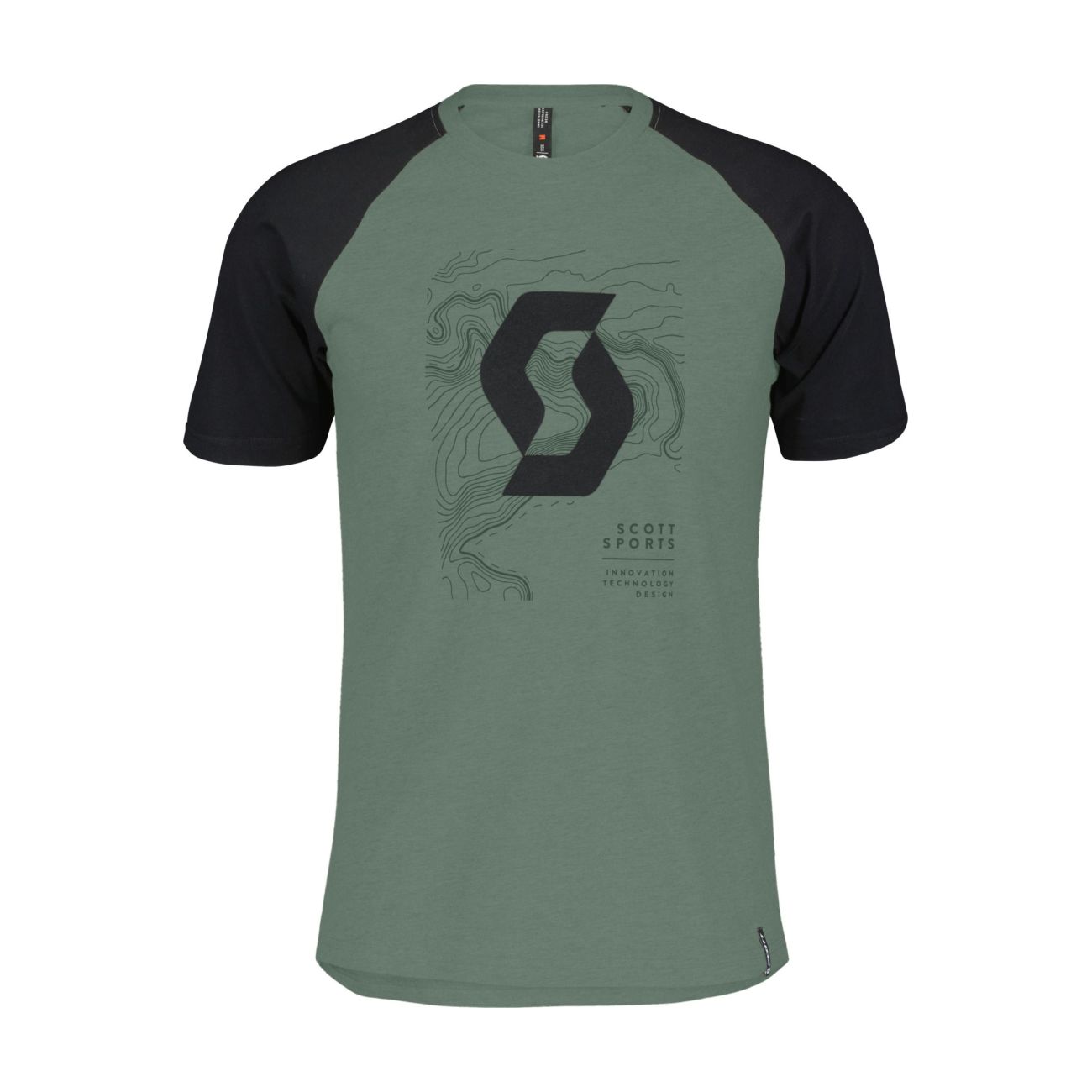 
                SCOTT Cyklistické tričko s krátkym rukávom - ICON RAGLAN - zelená/čierna S
            