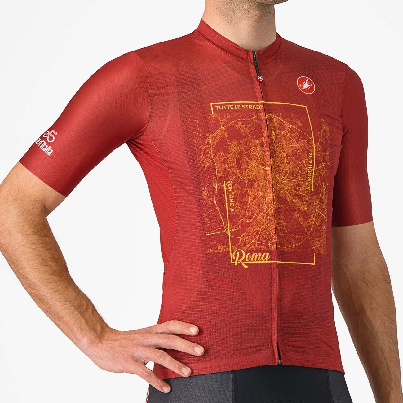 CASTELLI Cyklistický dres s krátkym rukávom - #GIRO107 ROMA - červená XS