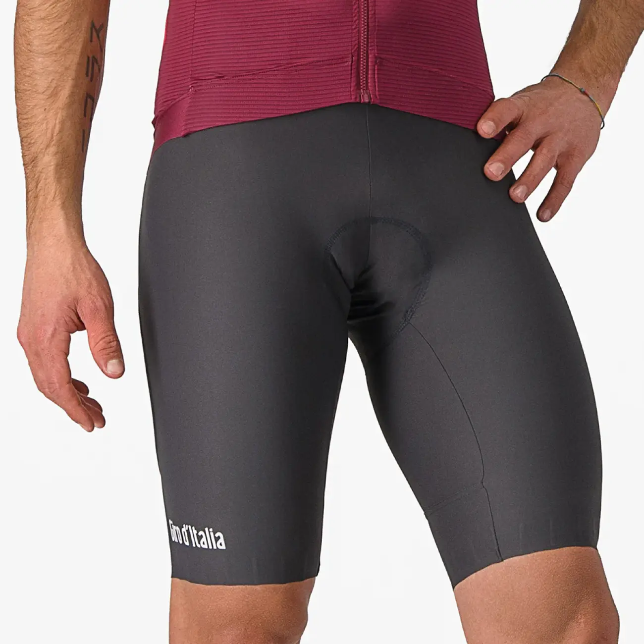 
                CASTELLI Cyklistické nohavice krátke s trakmi - GIRO TROFEO - antracitová 3XL
            