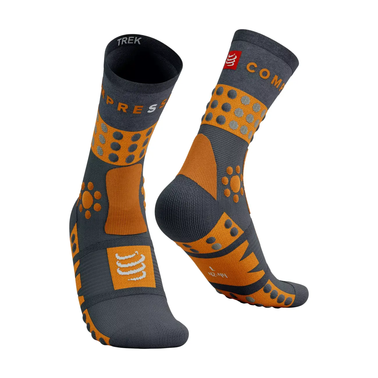 
                COMPRESSPORT Cyklistické ponožky klasické - TREKKING - hnedá/šedá 42-44
            