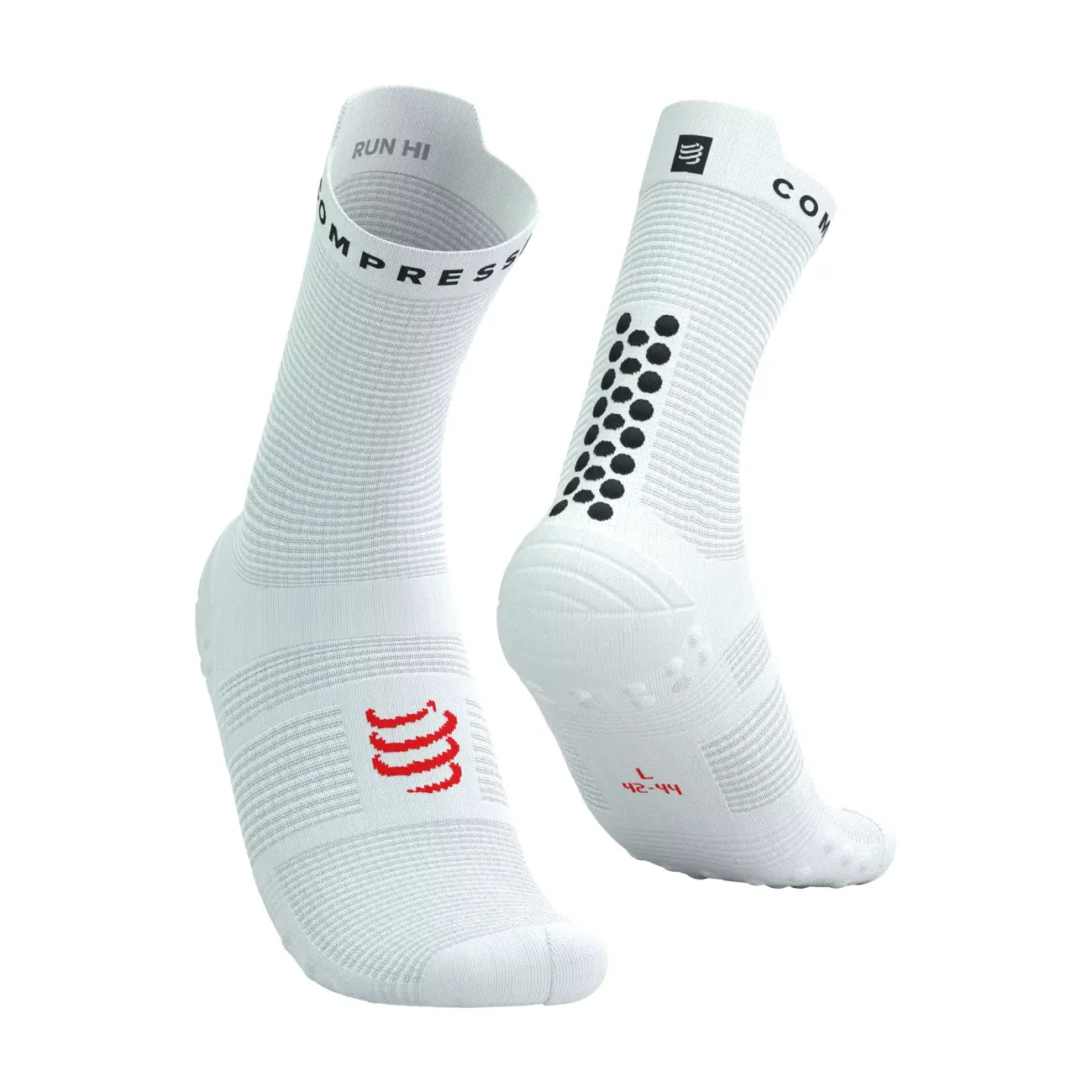 
                COMPRESSPORT Cyklistické ponožky klasické - PRO RACING V4.0 RUN - biela/čierna 35-38
            