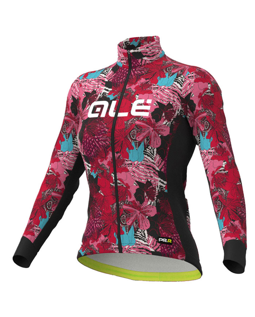
                ALÉ Cyklistický dres s dlhým rukávom zimný - AMAZZONIA LADY WNT - čierna/ružová
            