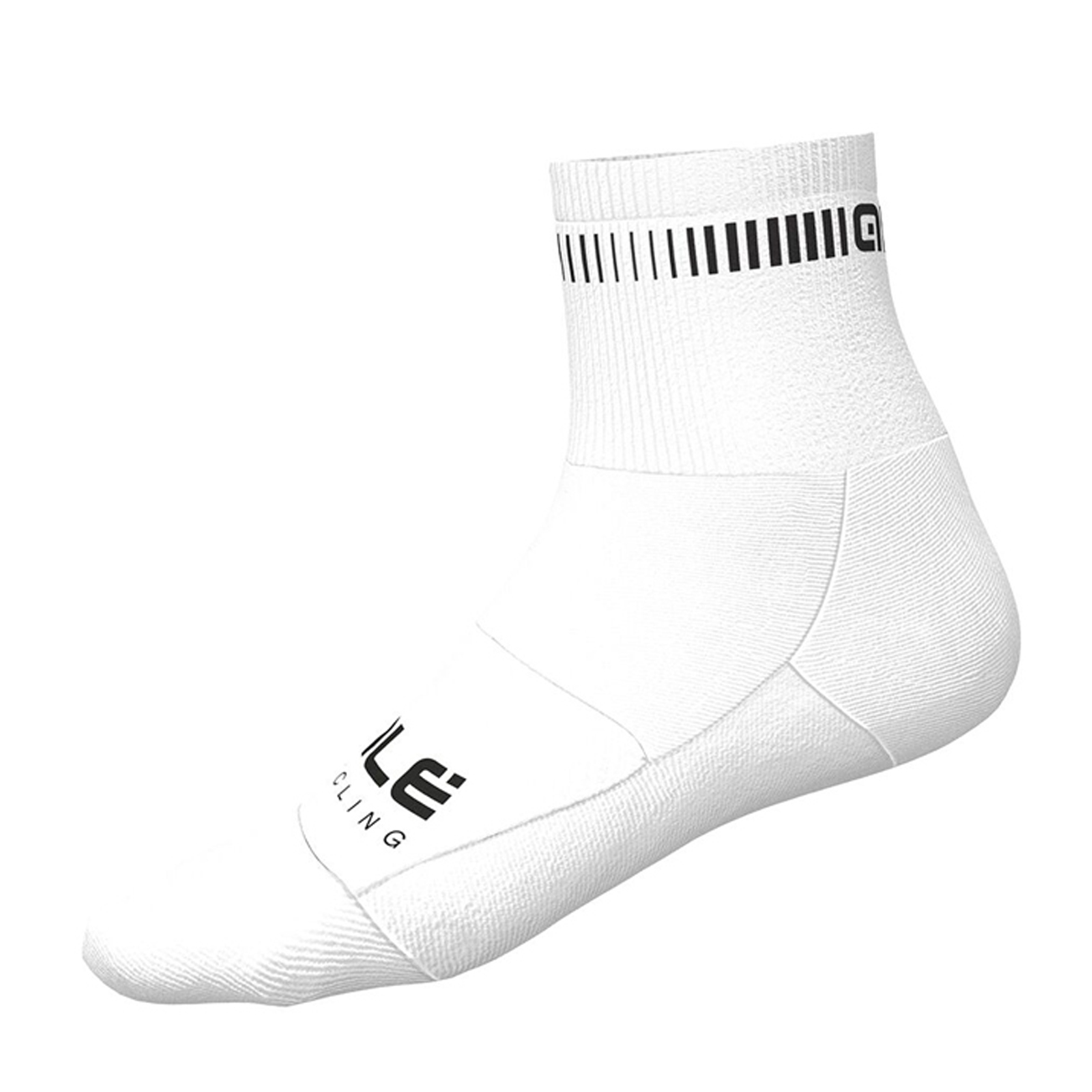 
                ALÉ Cyklistické ponožky klasické - LOGO Q-SKIN  - biela
            