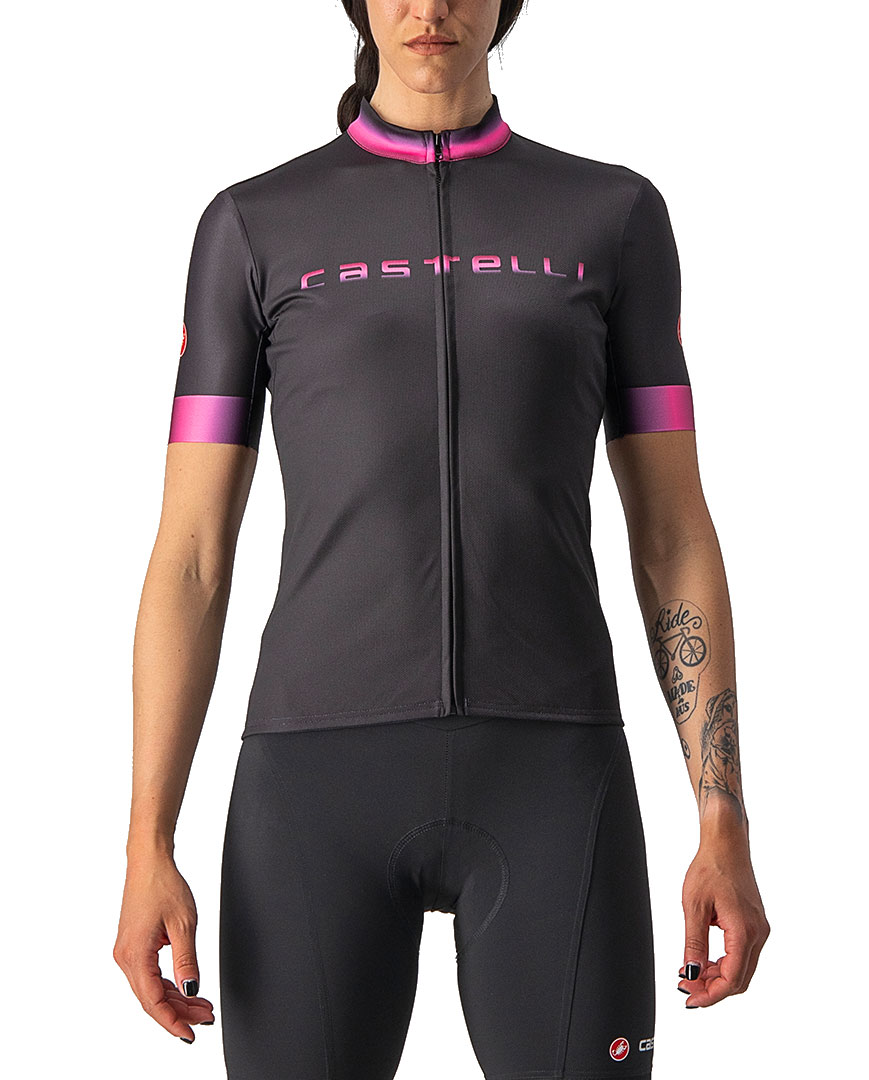 
                CASTELLI Cyklistický dres s krátkym rukávom - GRADIENT LADY - antracitová
            