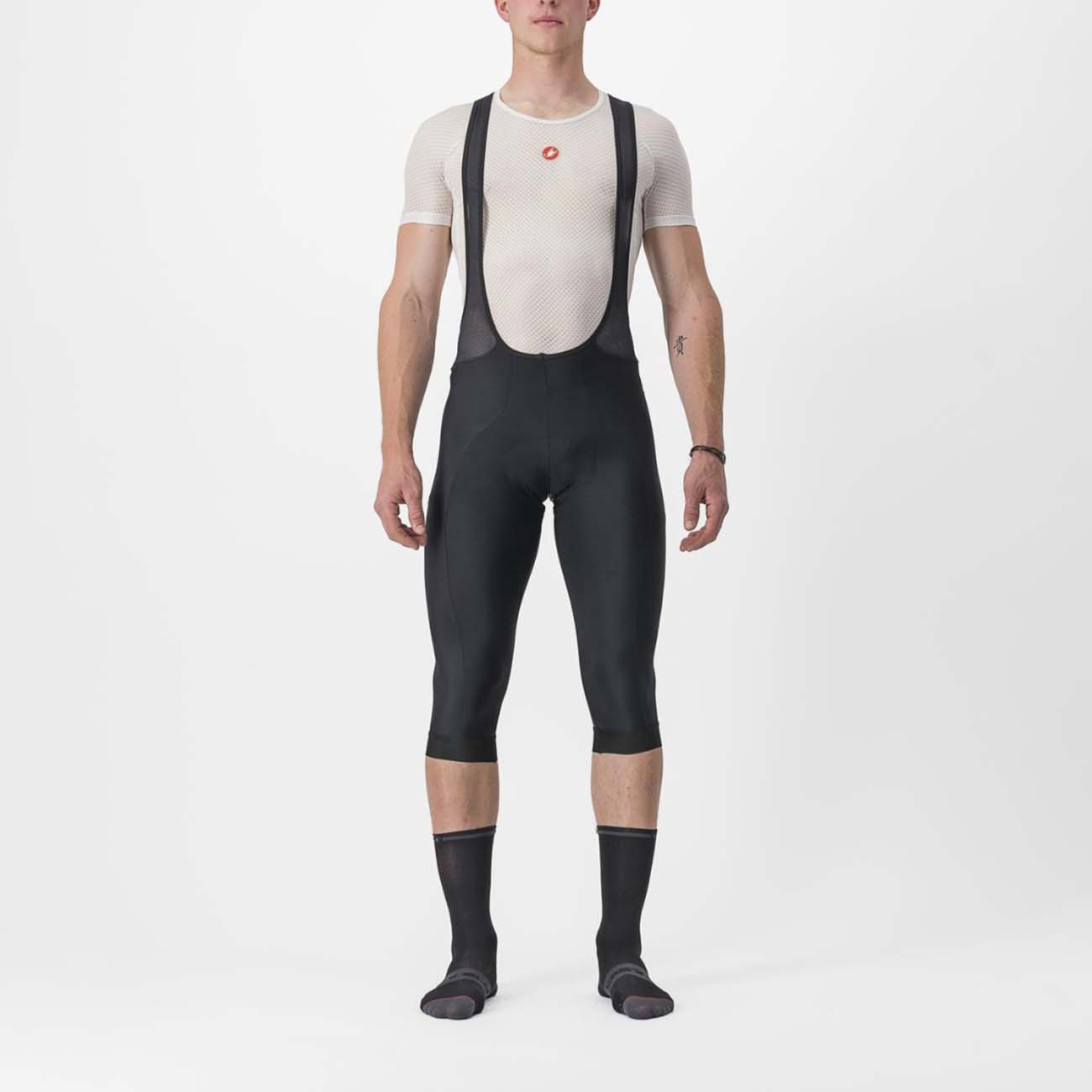 
                CASTELLI Cyklistické nohavice krátke s trakmi - ENTRATA 2 3/4 - čierna XL
            