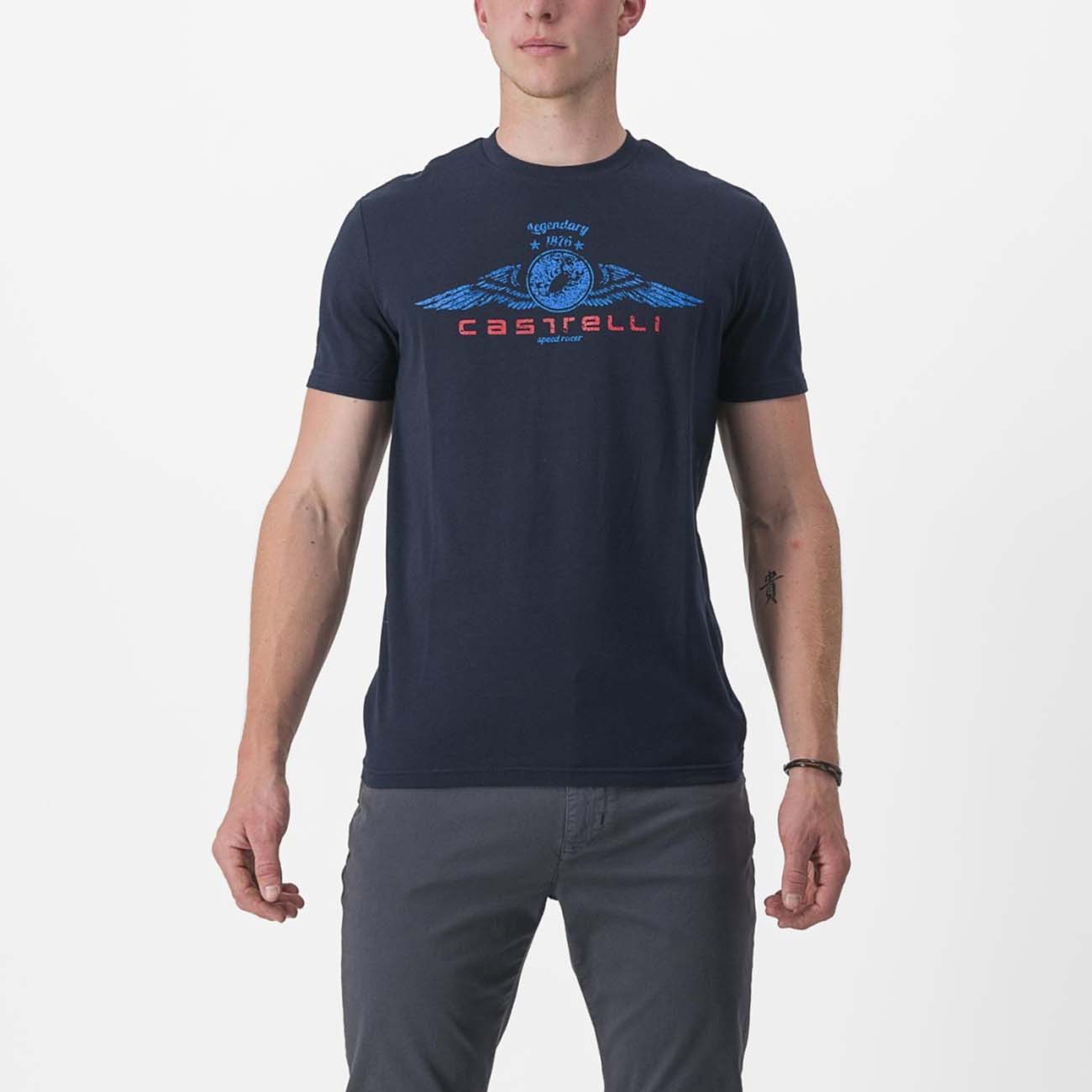 
                CASTELLI Cyklistické tričko s krátkym rukávom - ARMANDO 2 TEE - modrá
            