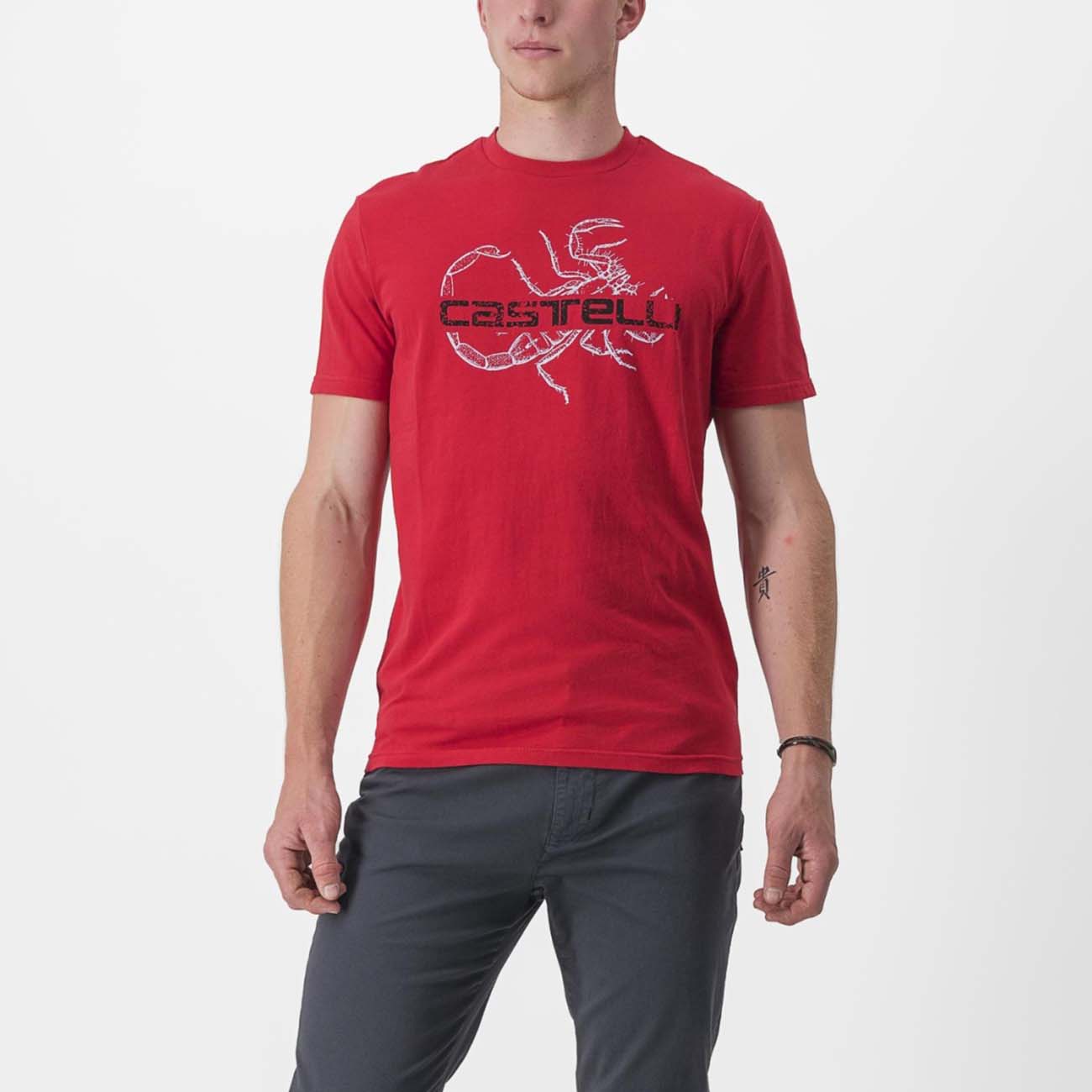 
                CASTELLI Cyklistické tričko s krátkym rukávom - FINALE TEE - červená 2XL
            