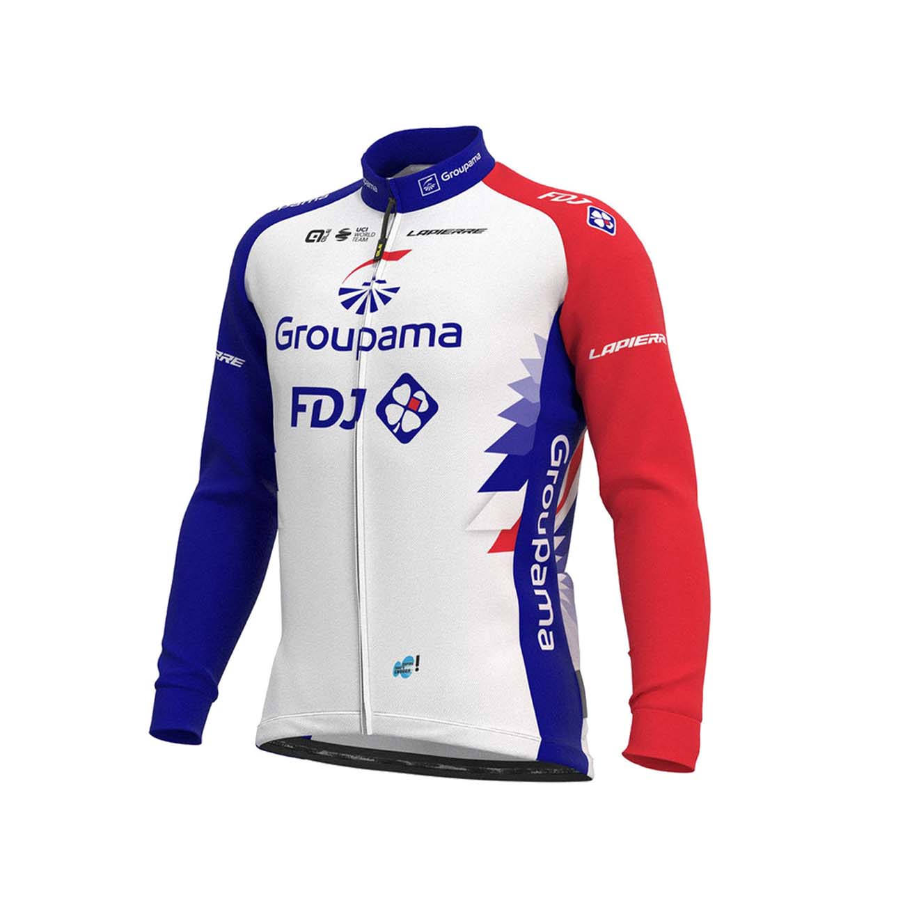 
                ALÉ Cyklistický dres s dlhým rukávom zimný - GROUPAMA FDJ 2021 - červená/biela/modrá 4XL
            