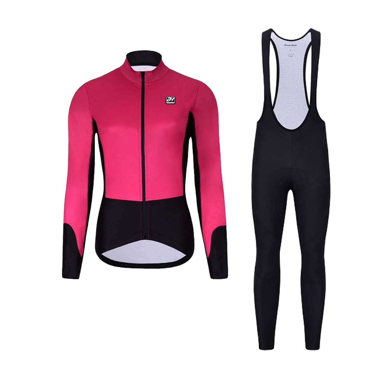 
                HOLOKOLO Cyklistická zimná bunda a nohavice - CLASSIC LADY - čierna/ružová
            