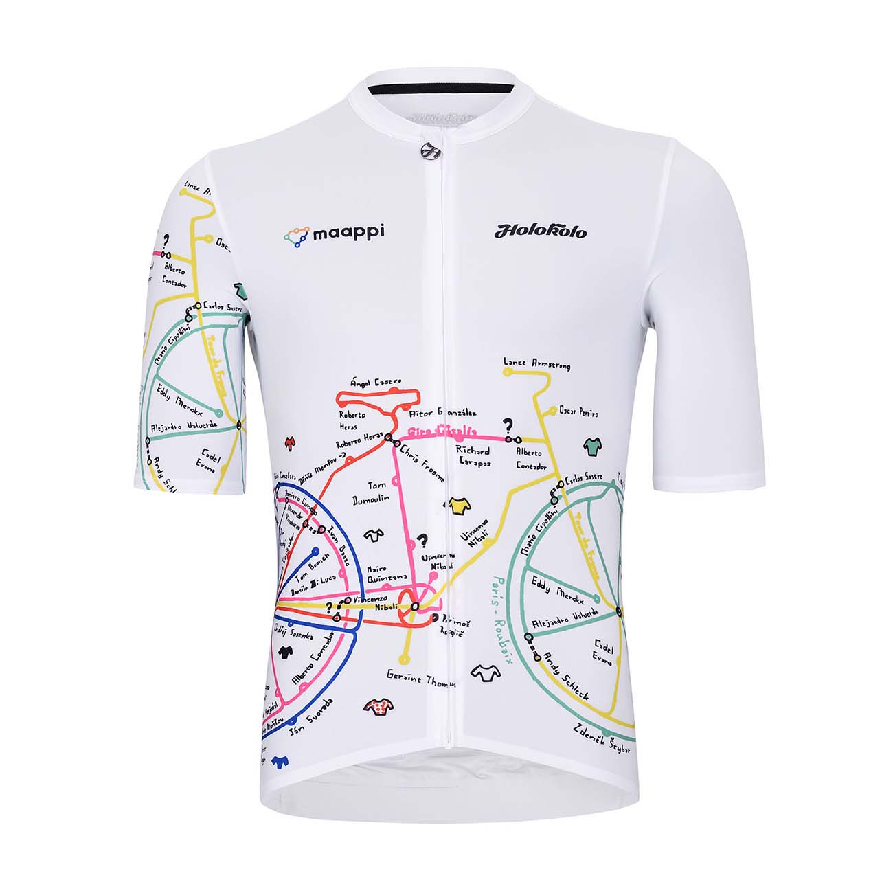 
                HOLOKOLO Cyklistický dres s krátkym rukávom - MAAPPI ELITE - biela/viacfarebná S
            