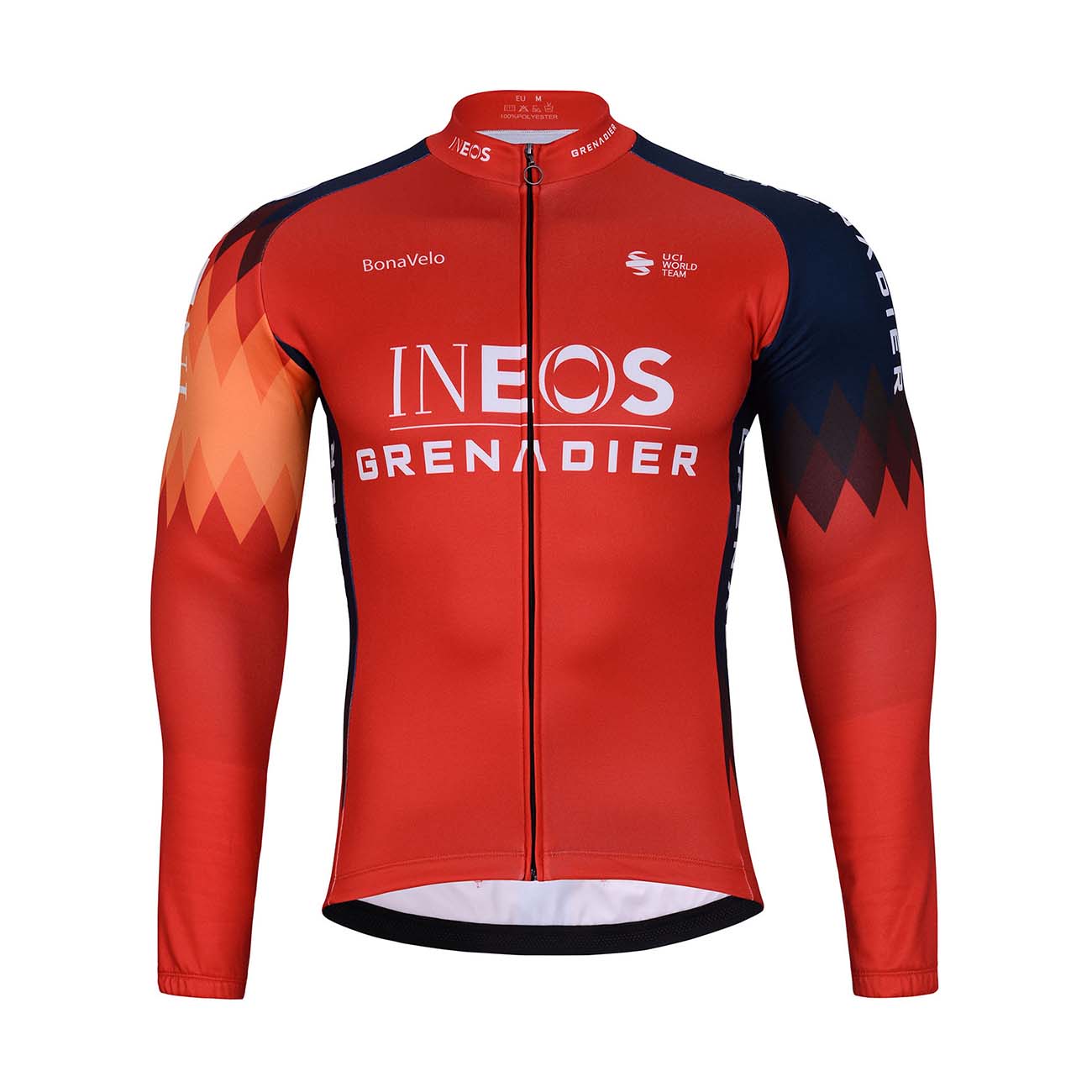 
                BONAVELO Cyklistický dres s dlhým rukávom zimný - INEOS 2024 WINTER - červená/modrá S
            