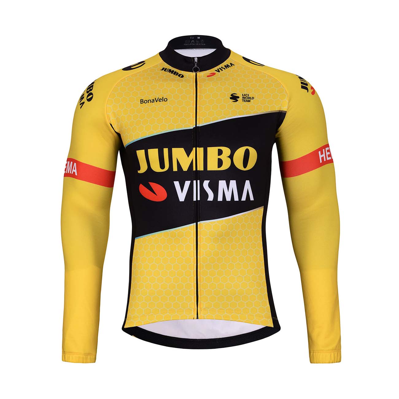 
                BONAVELO Cyklistický dres s dlhým rukávom zimný - JUMBO-VISMA 2024 WNT - žltá/čierna XS
            