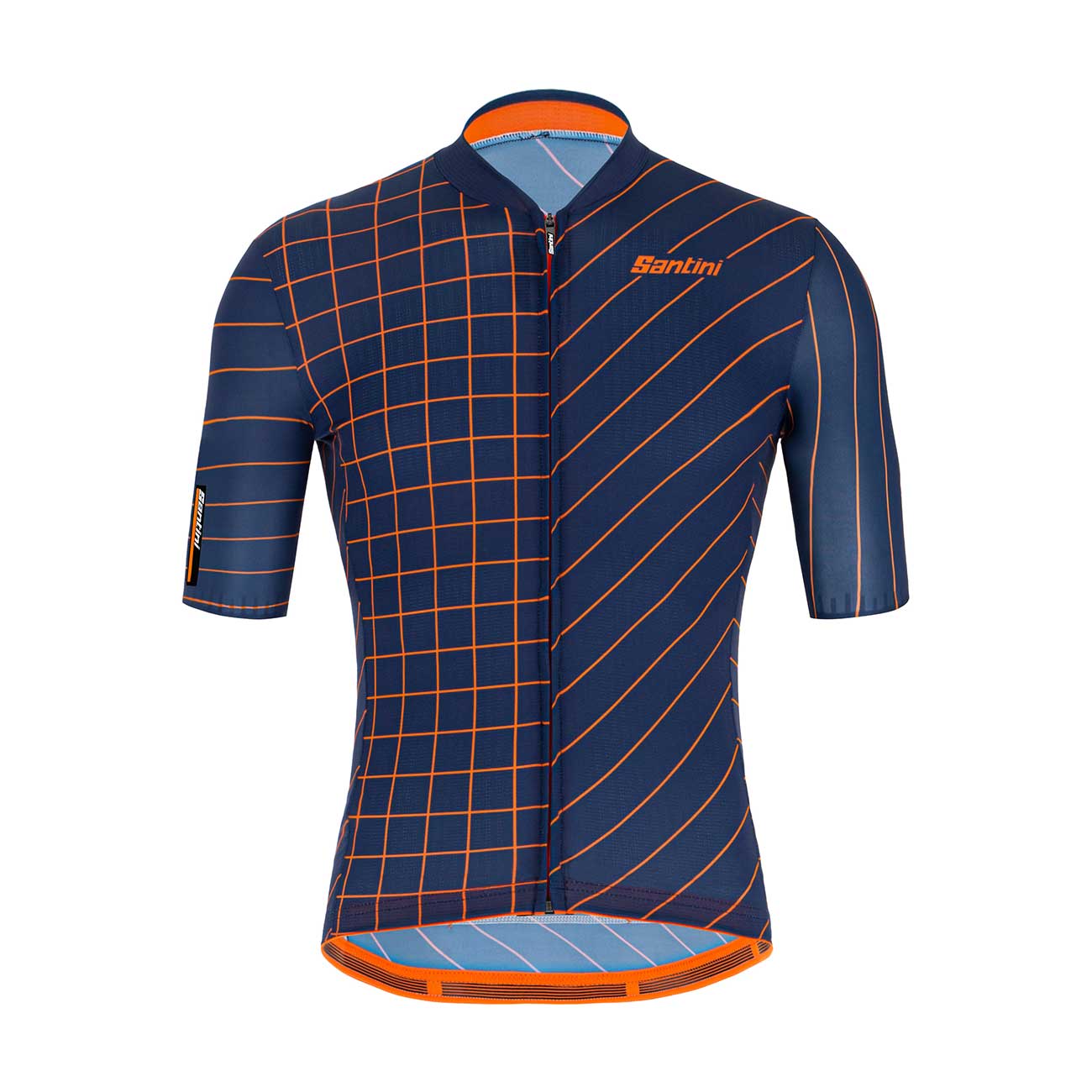 
                SANTINI Cyklistický dres s krátkym rukávom - SLEEK DINAMO - oranžová/modrá XL
            