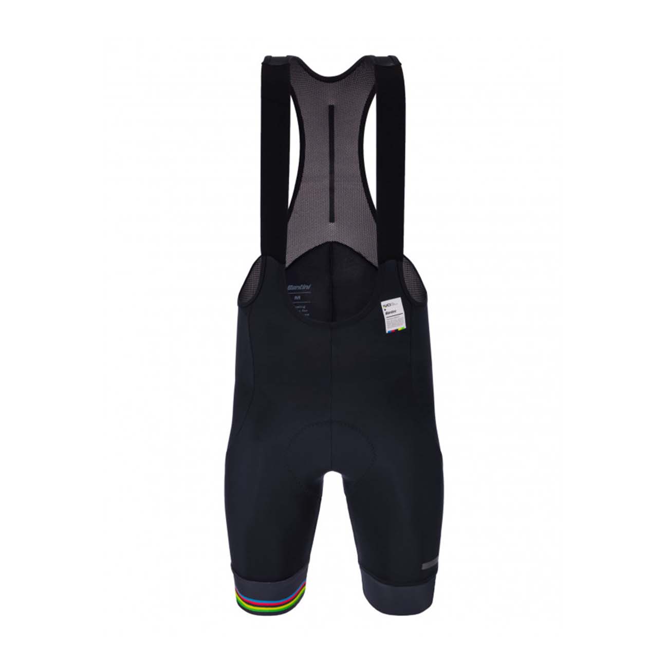 
                SANTINI Cyklistické nohavice krátke s trakmi - UCI RAINBOW 2024 - čierna/dúhová XL
            