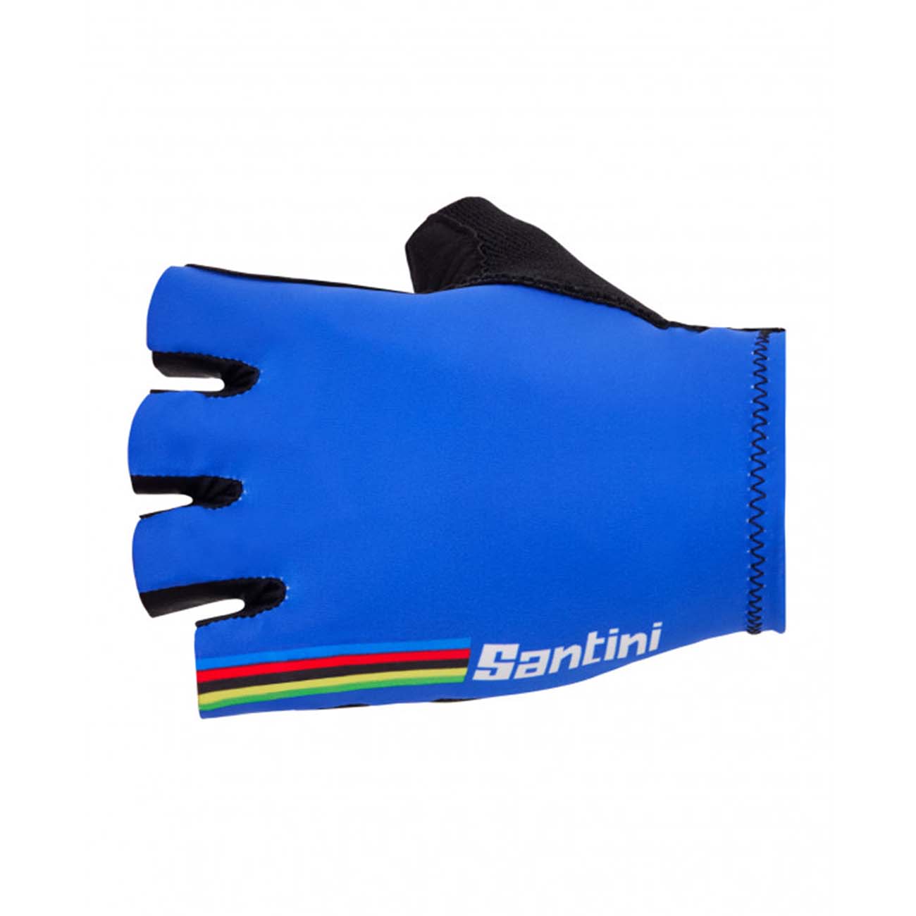 
                SANTINI Cyklistické rukavice krátkoprsté - UCI RAINBOW - dúhová/modrá XL
            