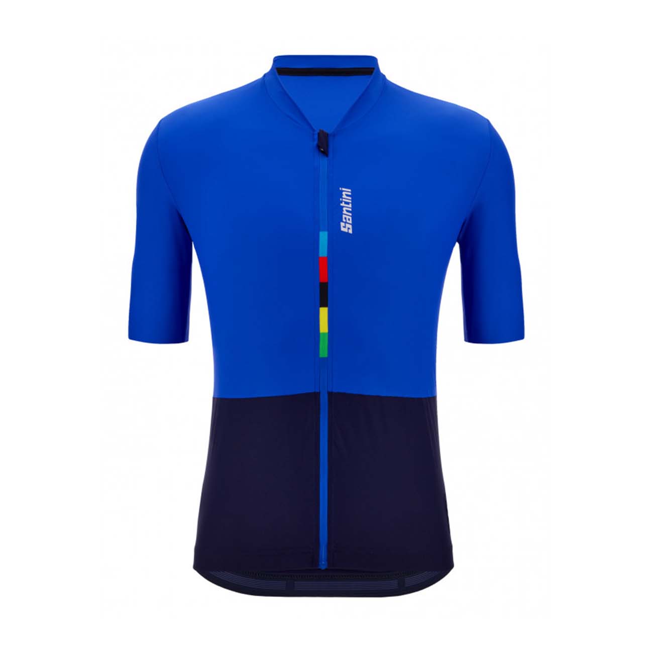 
                SANTINI Cyklistický dres s krátkym rukávom - UCI RIGA - modrá/čierna 4XL
            