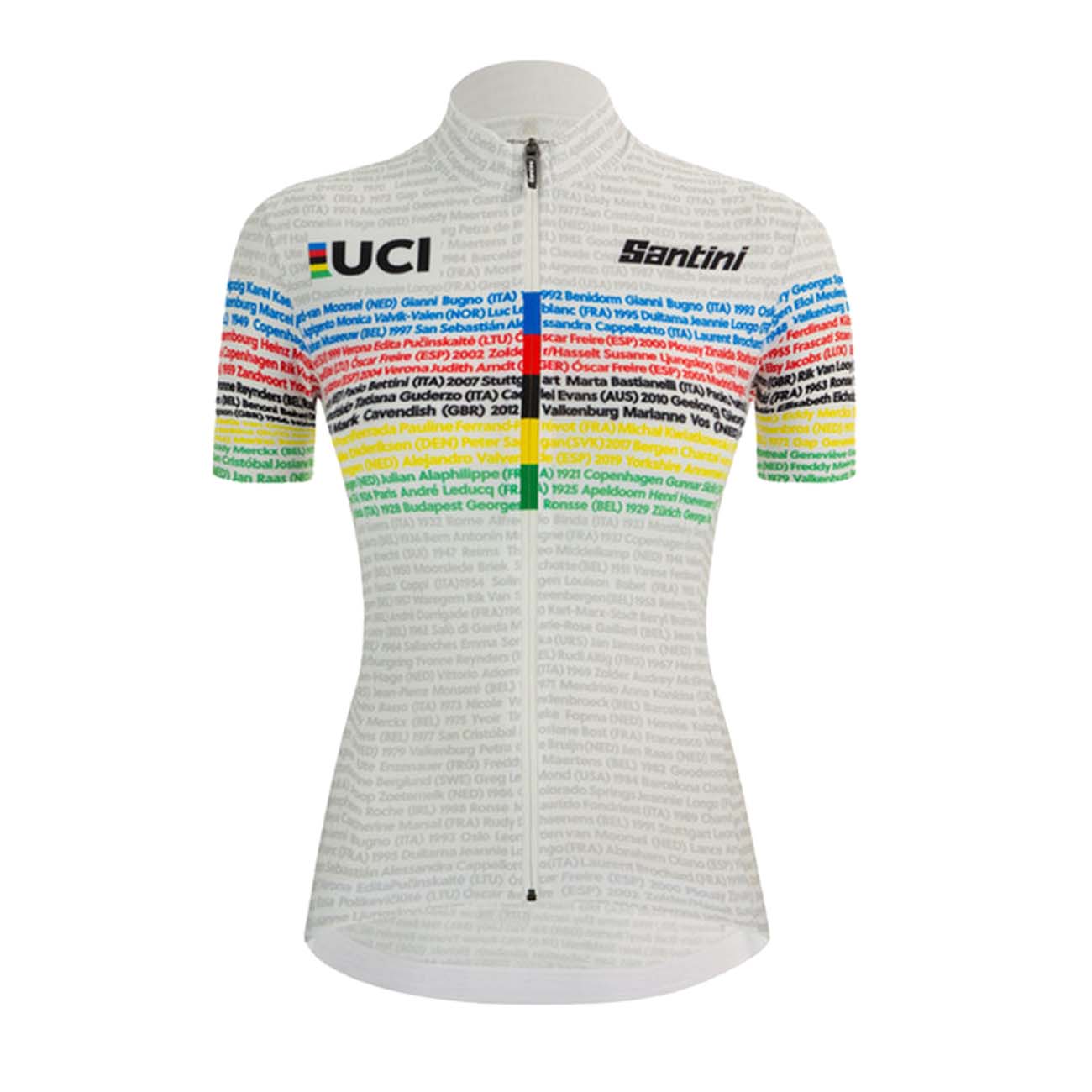 
                SANTINI Cyklistický dres s krátkym rukávom - UCI WORLD 100 LADY - dúhová/biela L
            